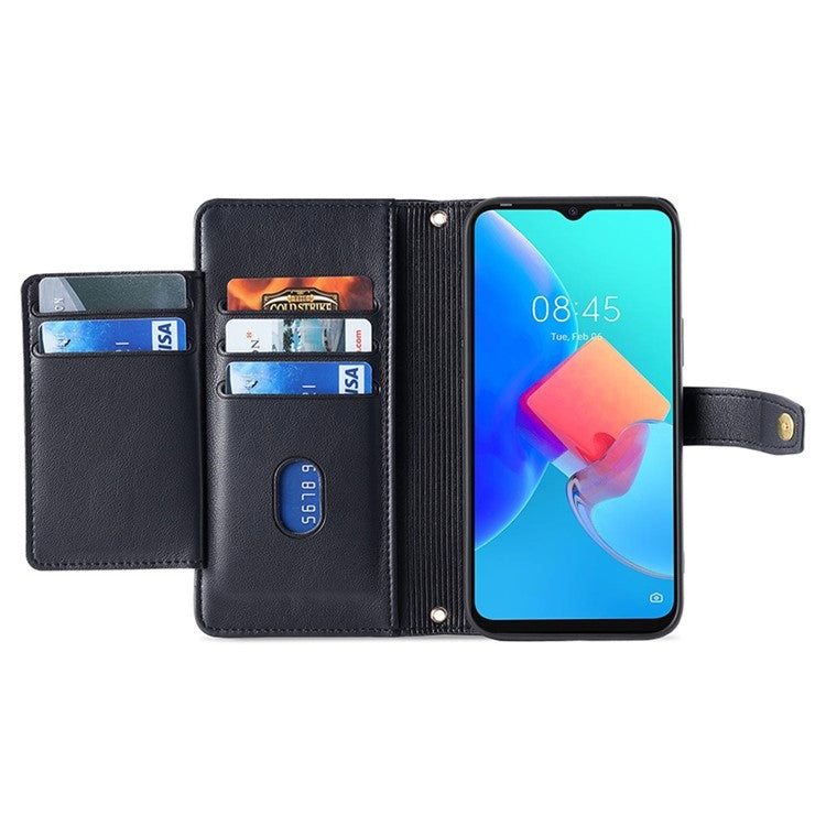 For Honor Magic6 5G Sheep Texture Cross-body Zipper Wallet Leather Phone Case(Black) - Honor Cases by PMC TechLife | Online Shopping South Africa | PMC TechLife | Buy Now Pay Later Mobicred