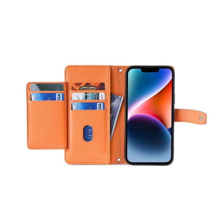 For OnePlus Ace 2 Pro Sheep Texture Cross-body Zipper Wallet Leather Phone Case(Orange) - OnePlus Cases by PMC TechLife | Online Shopping South Africa | PMC TechLife | Buy Now Pay Later Mobicred