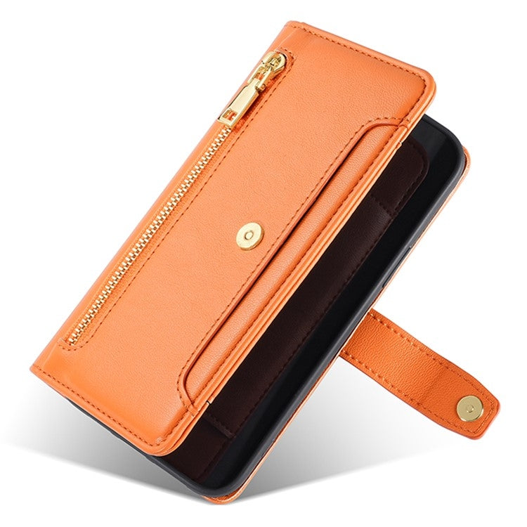 For OnePlus Ace 3 Pro 5G Sheep Texture Cross-body Zipper Wallet Leather Phone Case(Orange) - OnePlus Cases by PMC TechLife | Online Shopping South Africa | PMC TechLife | Buy Now Pay Later Mobicred