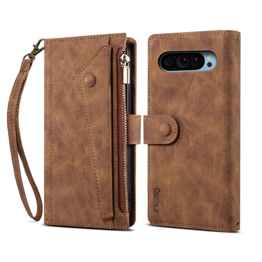 For Google Pixel 9 / 9 Pro ESEBLE Retro Frosted RFID Flip Leather Phone Case(Brown) - Google Cases by ESEBLE | Online Shopping South Africa | PMC Jewellery | Buy Now Pay Later Mobicred