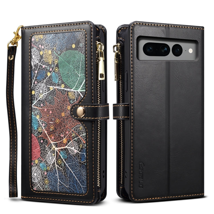 For Google Pixel 8 ESEBLE Star Series Lanyard Zipper Wallet RFID Leather Case(Black) - Google Cases by ESEBLE | Online Shopping South Africa | PMC TechLife | Buy Now Pay Later Mobicred