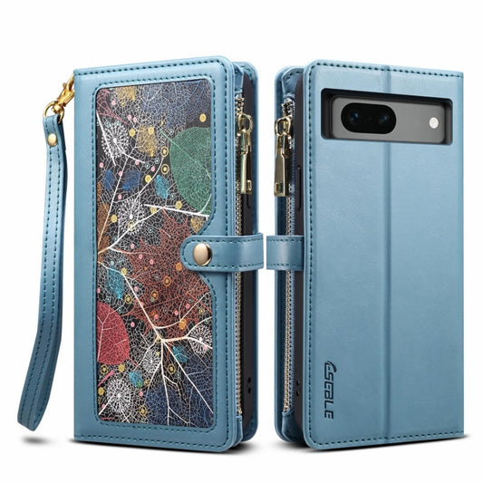 For Google Pixel 8A ESEBLE Star Series Lanyard Zipper Wallet RFID Leather Case(Blue) - Google Cases by ESEBLE | Online Shopping South Africa | PMC Jewellery | Buy Now Pay Later Mobicred