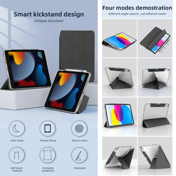 For iPad Pro 11 2024 Mutural Deformation Stand Smart Leather Tablet Case(Black) - iPad Pro 11 2024 Cases by Mutural | Online Shopping South Africa | PMC TechLife | Buy Now Pay Later Mobicred