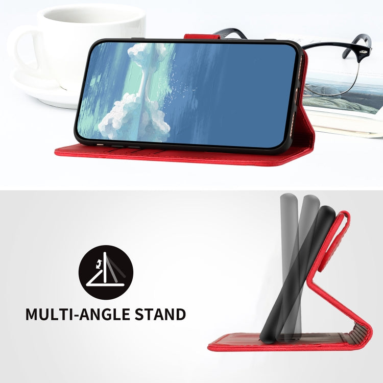 For Xiaomi Redmi 13C Line Pattern Skin Feel Leather Phone Case(Red) - Xiaomi Cases by PMC TechLife | Online Shopping South Africa | PMC TechLife | Buy Now Pay Later Mobicred
