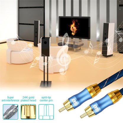 EMK 2 x RCA Male to 2 x RCA Male Gold Plated Connector Nylon Braid Coaxial Audio Cable for TV / Amplifier / Home Theater / DVD, Cable Length:2m(Dark Blue) - Audio Optical Cables by EMK | Online Shopping South Africa | PMC Jewellery | Buy Now Pay Later Mobicred