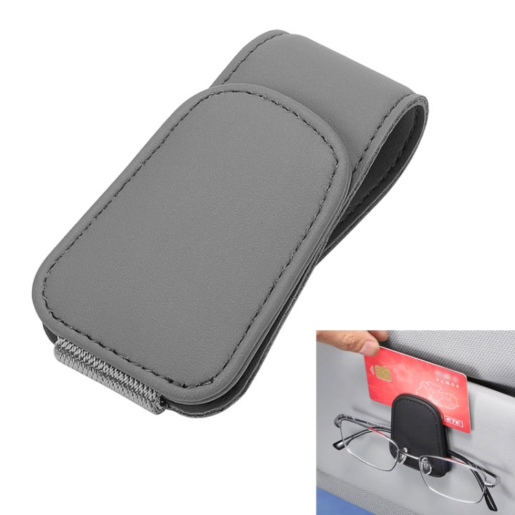 Car Sun Visor Glasses Holder Multifunctional Card Clip Storage Rack(Grey) - Sunglasses & Glasses Clips by PMC TechLife | Online Shopping South Africa | PMC TechLife | Buy Now Pay Later Mobicred