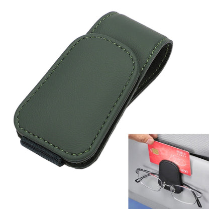 Car Sun Visor Glasses Holder Multifunctional Card Clip Storage Rack(Dark Green) - Sunglasses & Glasses Clips by PMC Jewellery | Online Shopping South Africa | PMC Jewellery | Buy Now Pay Later Mobicred