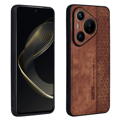 For Huawei Pura 70 AZNS 3D Embossed Skin Feel Phone Case(Brown) - Huawei Cases by AZNS | Online Shopping South Africa | PMC Jewellery | Buy Now Pay Later Mobicred