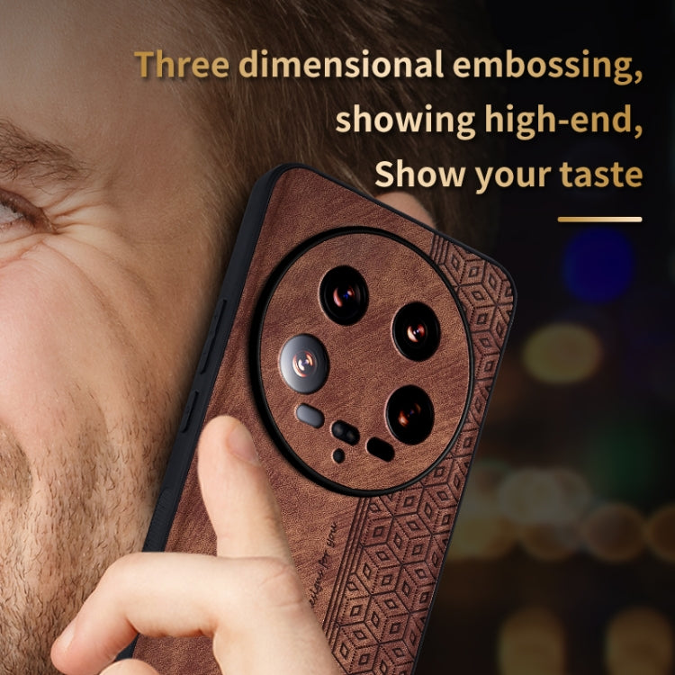 For Xiaomi 14 Ultra AZNS 3D Embossed Skin Feel Phone Case(Brown) - Xiaomi Cases by AZNS | Online Shopping South Africa | PMC TechLife