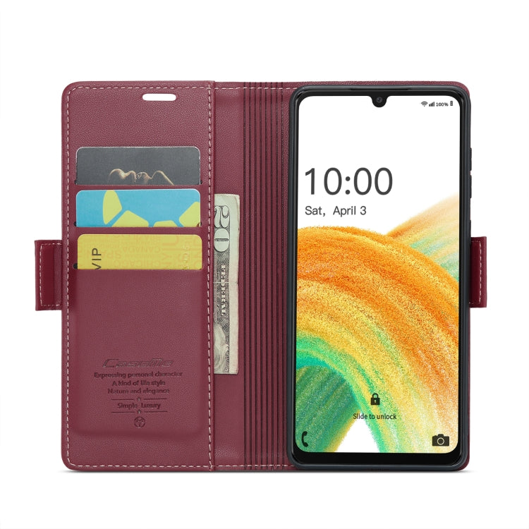 For Samsung Galaxy A33 5G CaseMe 023 Butterfly Buckle Litchi Texture RFID Anti-theft Leather Phone Case(Wine Red) - Galaxy Phone Cases by CaseMe | Online Shopping South Africa | PMC Jewellery | Buy Now Pay Later Mobicred