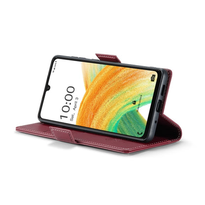 For Samsung Galaxy A33 5G CaseMe 023 Butterfly Buckle Litchi Texture RFID Anti-theft Leather Phone Case(Wine Red) - Galaxy Phone Cases by CaseMe | Online Shopping South Africa | PMC Jewellery | Buy Now Pay Later Mobicred