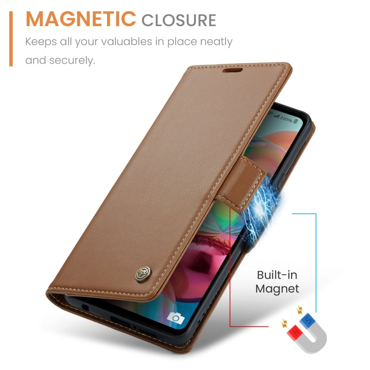 For Samsung Galaxy A71 4G CaseMe 023 Butterfly Buckle Litchi Texture RFID Anti-theft Leather Phone Case(Brown) - Galaxy Phone Cases by CaseMe | Online Shopping South Africa | PMC Jewellery | Buy Now Pay Later Mobicred