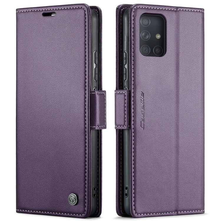 For Samsung Galaxy A71 4G CaseMe 023 Butterfly Buckle Litchi Texture RFID Anti-theft Leather Phone Case(Pearly Purple) - Galaxy Phone Cases by CaseMe | Online Shopping South Africa | PMC Jewellery | Buy Now Pay Later Mobicred