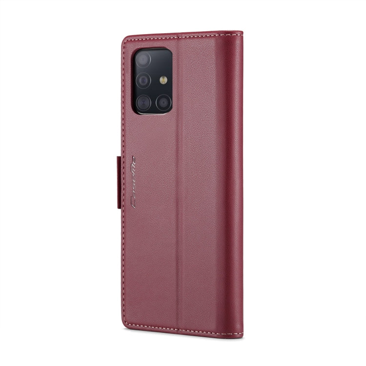 For Samsung Galaxy A51 4G/M40s CaseMe 023 Butterfly Buckle Litchi Texture RFID Anti-theft Leather Phone Case(Wine Red) - Galaxy Phone Cases by CaseMe | Online Shopping South Africa | PMC Jewellery | Buy Now Pay Later Mobicred