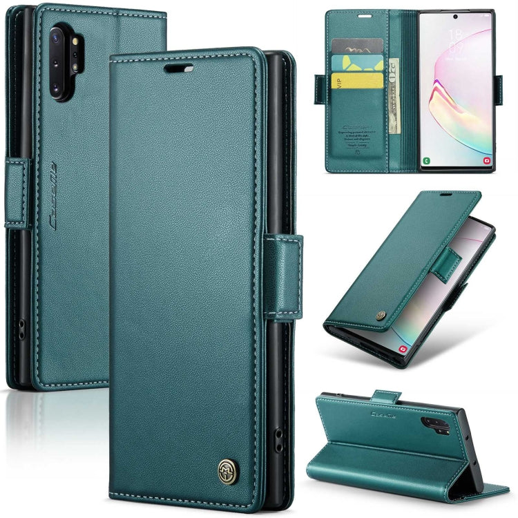 For Samsung Galaxy Note10+ CaseMe 023 Butterfly Buckle Litchi Texture RFID Anti-theft Leather Phone Case(Pearly Blue) - Galaxy Phone Cases by CaseMe | Online Shopping South Africa | PMC Jewellery | Buy Now Pay Later Mobicred