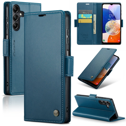 For Samsung Galaxy A14 4G/5G CaseMe 023 Butterfly Buckle Litchi Texture RFID Anti-theft Leather Phone Case(Blue) - Galaxy Phone Cases by CaseMe | Online Shopping South Africa | PMC Jewellery | Buy Now Pay Later Mobicred