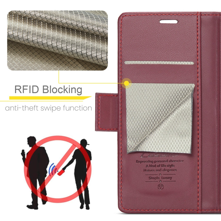 For Samsung Galaxy S23 FE 5G CaseMe 023 Butterfly Buckle Litchi Texture RFID Anti-theft Leather Phone Case(Wine Red) - Galaxy Phone Cases by CaseMe | Online Shopping South Africa | PMC Jewellery | Buy Now Pay Later Mobicred