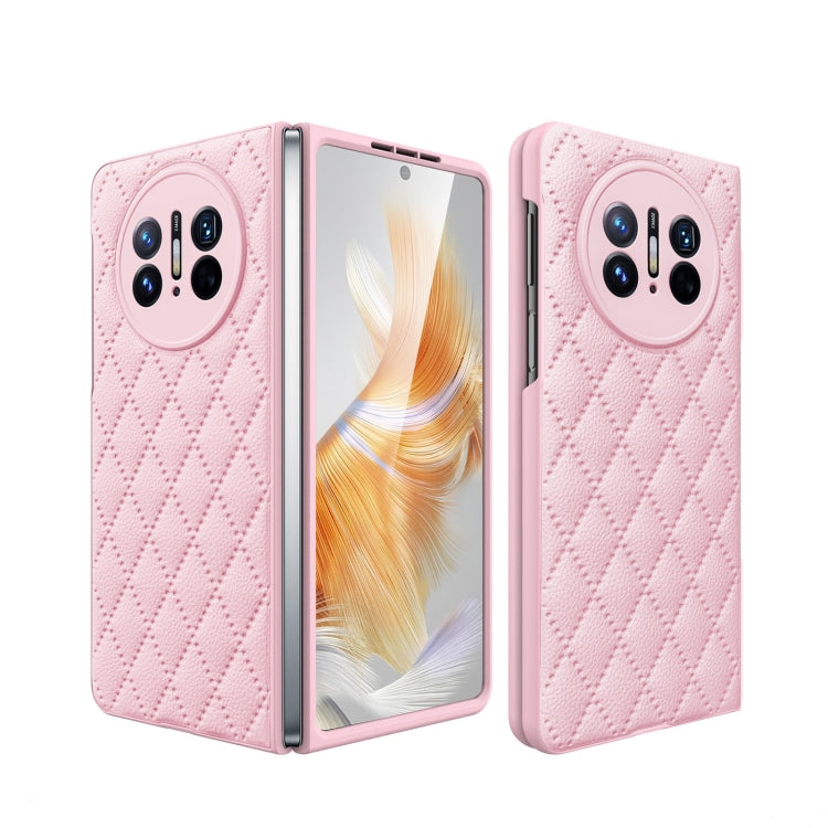 For Huawei Mate X3 Diamond Lattice Integrated Leather Phone Case(Pink) - Huawei Cases by PMC TechLife | Online Shopping South Africa | PMC TechLife | Buy Now Pay Later Mobicred