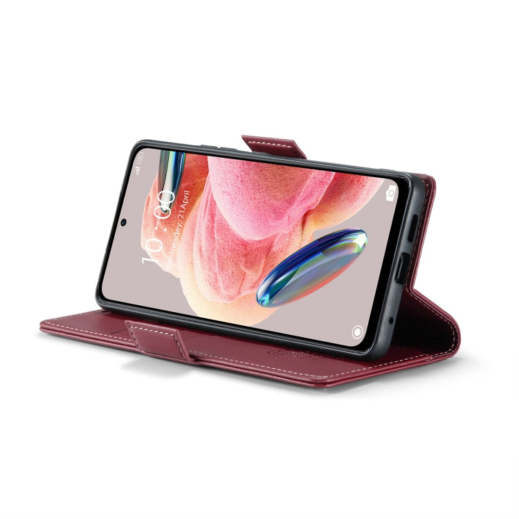 For Xiaomi Redmi Note 12 4G Global CaseMe 023 Butterfly Buckle Litchi Texture RFID Anti-theft Leather Phone Case(Wine Red) - Xiaomi Cases by CaseMe | Online Shopping South Africa | PMC Jewellery | Buy Now Pay Later Mobicred