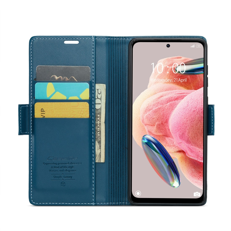 For Xiaomi Redmi Note 12 4G Global CaseMe 023 Butterfly Buckle Litchi Texture RFID Anti-theft Leather Phone Case(Blue) - Xiaomi Cases by CaseMe | Online Shopping South Africa | PMC Jewellery | Buy Now Pay Later Mobicred