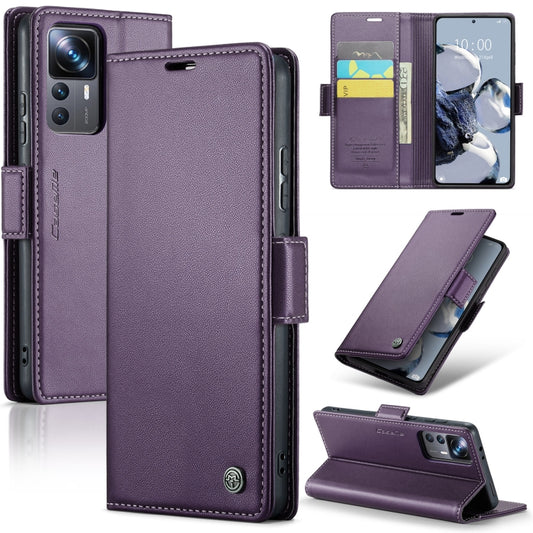 For Xiaomi 12T /12T Pro/Redmi K50 Ultra CaseMe 023 Butterfly Buckle Litchi Texture RFID Anti-theft Leather Phone Case(Pearly Purple) - Xiaomi Cases by CaseMe | Online Shopping South Africa | PMC Jewellery | Buy Now Pay Later Mobicred