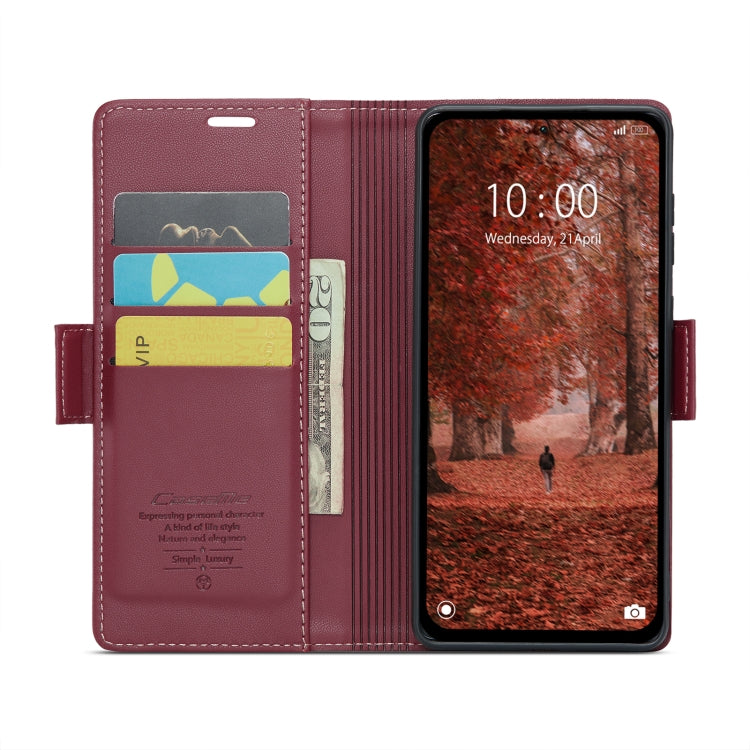 For Xiaomi Redmi Note 13 5G CaseMe 023 Butterfly Buckle Litchi Texture RFID Anti-theft Leather Phone Case(Wine Red) - Xiaomi Cases by CaseMe | Online Shopping South Africa | PMC Jewellery | Buy Now Pay Later Mobicred