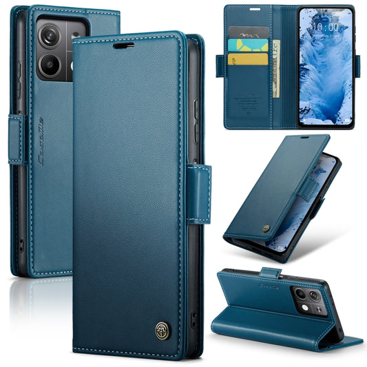 For Xiaomi Redmi Note 13 5G CaseMe 023 Butterfly Buckle Litchi Texture RFID Anti-theft Leather Phone Case(Blue) - Xiaomi Cases by CaseMe | Online Shopping South Africa | PMC Jewellery | Buy Now Pay Later Mobicred