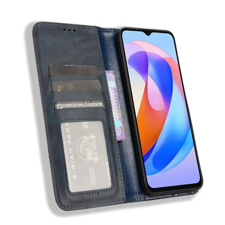 For Honor X5 Plus Magnetic Buckle Retro Texture Leather Phone Case(Blue) - free shipping - PMC TechLife - Order now!