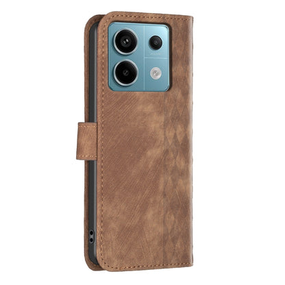 For Xiaomi Redmi Note 13 Pro 4G Global Plaid Embossed Leather Phone Case(Brown) - Note 13 Pro Cases by PMC Jewellery | Online Shopping South Africa | PMC Jewellery | Buy Now Pay Later Mobicred