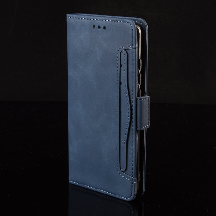 For Google Pixel 9 Skin Feel Calf Texture Card Slots Leather Phone Case(Blue) - Google Cases by PMC TechLife | Online Shopping South Africa | PMC TechLife | Buy Now Pay Later Mobicred