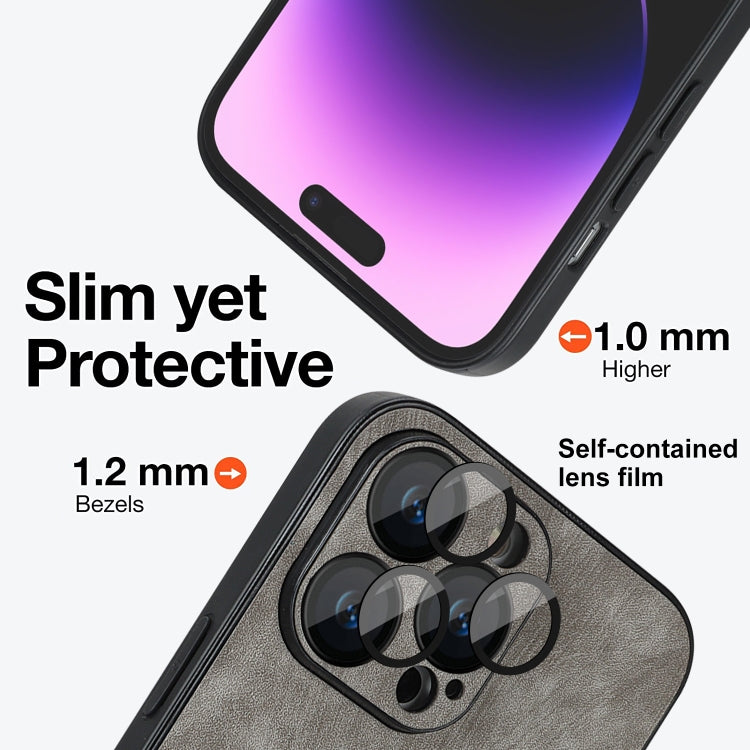 For iPhone 13 Skin Feel Leather MagSafe Magnetic Phone Case(Grey) - iPhone 13 Cases by PMC TechLife | Online Shopping South Africa | PMC TechLife