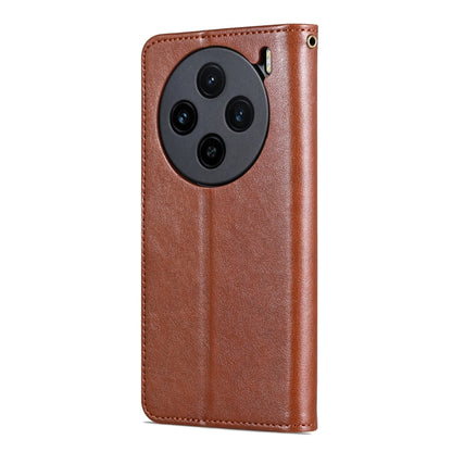 For vivo X100 5G AZNS Sheepskin Texture Flip Leather Phone Case(Brown) - vivo Cases by AZNS | Online Shopping South Africa | PMC Jewellery | Buy Now Pay Later Mobicred