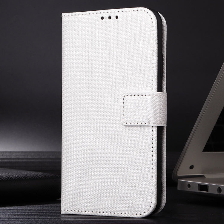 For vivo Y03 4G Diamond Texture Leather Phone Case(White) - vivo Cases by PMC Jewellery | Online Shopping South Africa | PMC Jewellery | Buy Now Pay Later Mobicred