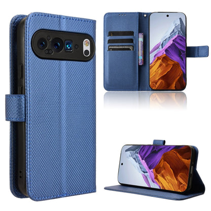 For Google Pixel 9 Diamond Texture Leather Phone Case(Blue) - Google Cases by PMC Jewellery | Online Shopping South Africa | PMC Jewellery | Buy Now Pay Later Mobicred