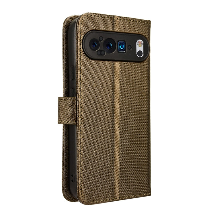 For Google Pixel 9 Diamond Texture Leather Phone Case(Brown) - Google Cases by PMC TechLife | Online Shopping South Africa | PMC TechLife | Buy Now Pay Later Mobicred