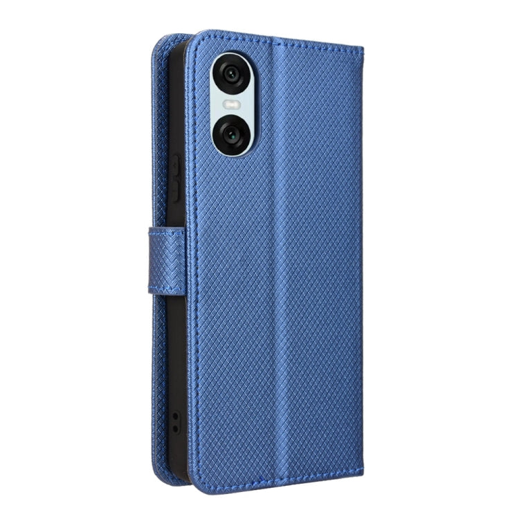 For Sony Xperia 10 VI 2024 Diamond Texture Leather Phone Case(Blue) - Sony Cases by PMC Jewellery | Online Shopping South Africa | PMC Jewellery | Buy Now Pay Later Mobicred