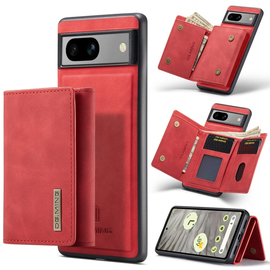 For Google Pixel 7A DG.MING M1 Series 3-Fold Multi Card Wallet + Magnetic Phone Case(Red) - Google Cases by DG.MING | Online Shopping South Africa | PMC Jewellery | Buy Now Pay Later Mobicred