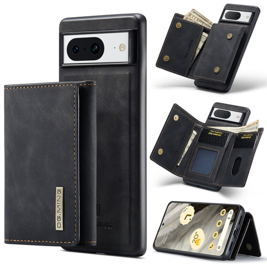 For Google Pixel 8 DG.MING M1 Series 3-Fold Multi Card Wallet + Magnetic Phone Case(Black) - Google Cases by DG.MING | Online Shopping South Africa | PMC Jewellery | Buy Now Pay Later Mobicred