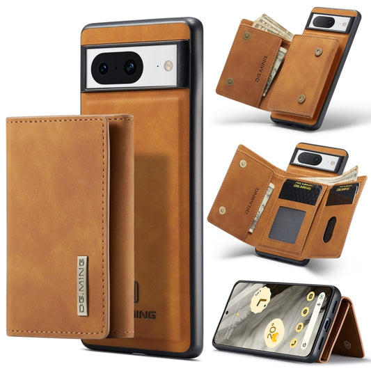 For Google Pixel 8 DG.MING M1 Series 3-Fold Multi Card Wallet + Magnetic Phone Case(Brown) - Google Cases by DG.MING | Online Shopping South Africa | PMC Jewellery | Buy Now Pay Later Mobicred