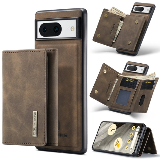 For Google Pixel 8 DG.MING M1 Series 3-Fold Multi Card Wallet + Magnetic Phone Case(Coffee) - Google Cases by DG.MING | Online Shopping South Africa | PMC Jewellery | Buy Now Pay Later Mobicred