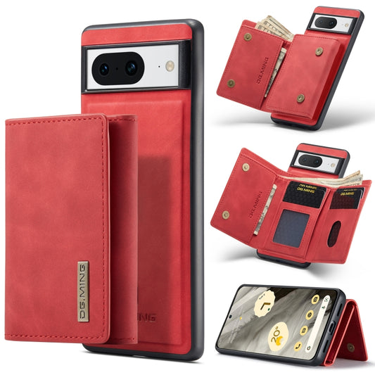 For Google Pixel 8 DG.MING M1 Series 3-Fold Multi Card Wallet + Magnetic Phone Case(Red) - Google Cases by DG.MING | Online Shopping South Africa | PMC Jewellery | Buy Now Pay Later Mobicred