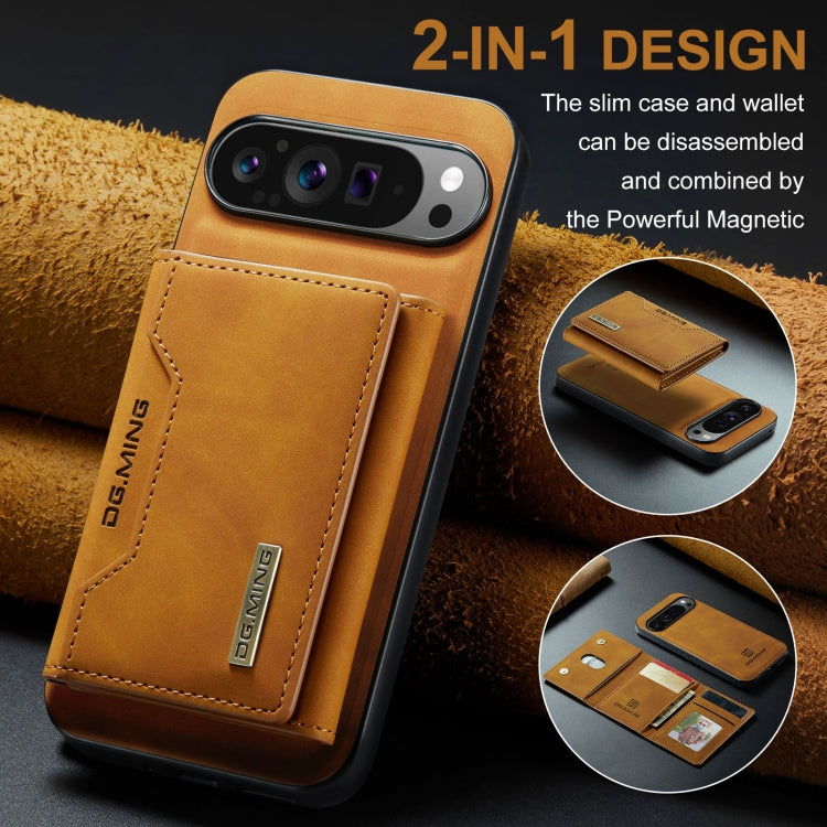 For Google Pixel 9 Pro XL DG.MING M2 Series 3-Fold Multi Card Bag + Magnetic Phone Case(Brown) - Google Cases by DG.MING | Online Shopping South Africa | PMC Jewellery | Buy Now Pay Later Mobicred