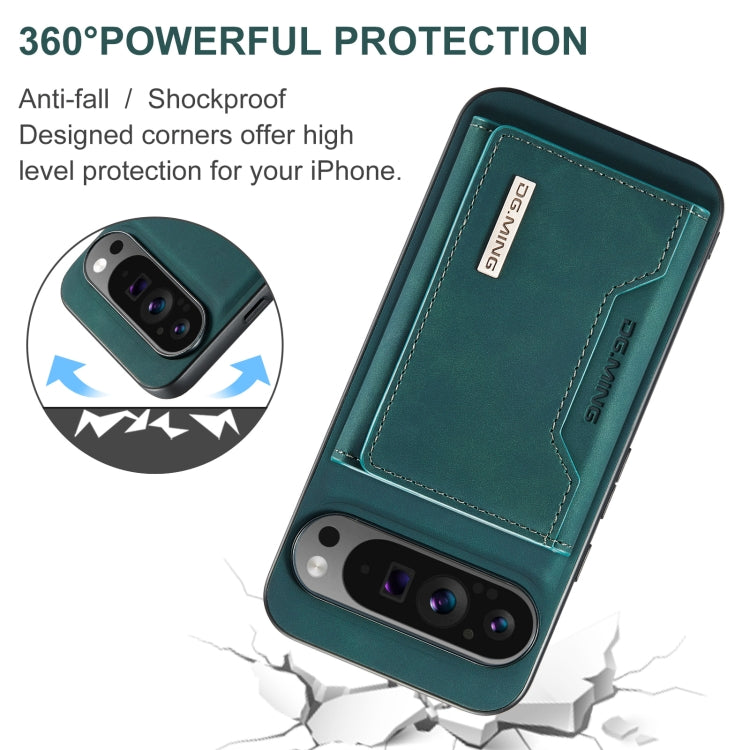 For Google Pixel 9 Pro XL DG.MING M2 Series 3-Fold Multi Card Bag + Magnetic Phone Case(Green) - Google Cases by DG.MING | Online Shopping South Africa | PMC Jewellery | Buy Now Pay Later Mobicred