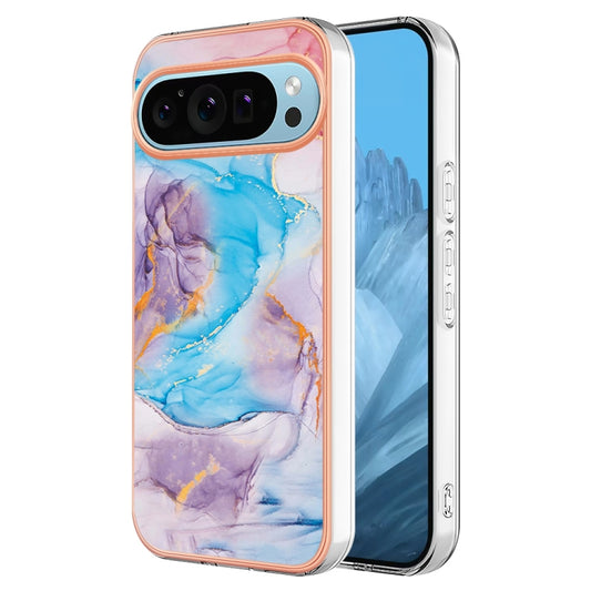 For Google Pixel 9 / 9 Pro Electroplating IMD TPU Phone Case(Blue Marble) - Google Cases by PMC Jewellery | Online Shopping South Africa | PMC Jewellery | Buy Now Pay Later Mobicred