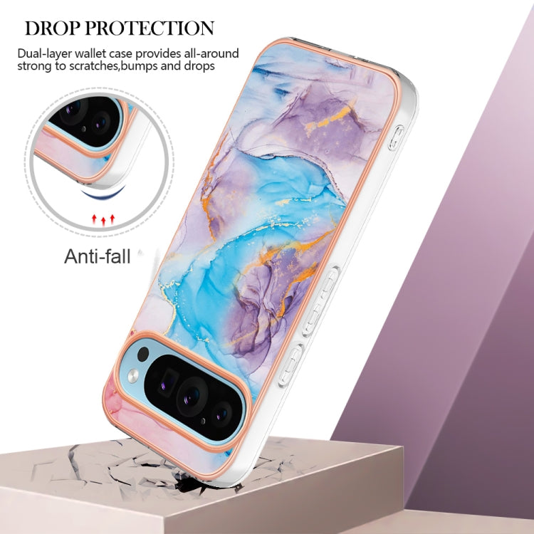 For Google Pixel 9 / 9 Pro Electroplating IMD TPU Phone Case(Blue Marble) - Google Cases by PMC TechLife | Online Shopping South Africa | PMC TechLife | Buy Now Pay Later Mobicred