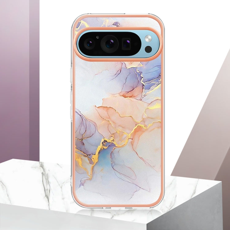 For Google Pixel 9 / 9 Pro Electroplating IMD TPU Phone Case(White Marble) - Google Cases by PMC TechLife | Online Shopping South Africa | PMC TechLife | Buy Now Pay Later Mobicred