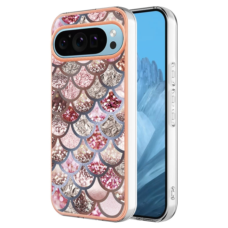 For Google Pixel 9 / 9 Pro Electroplating IMD TPU Phone Case(Pink Scales) - Google Cases by PMC TechLife | Online Shopping South Africa | PMC TechLife | Buy Now Pay Later Mobicred