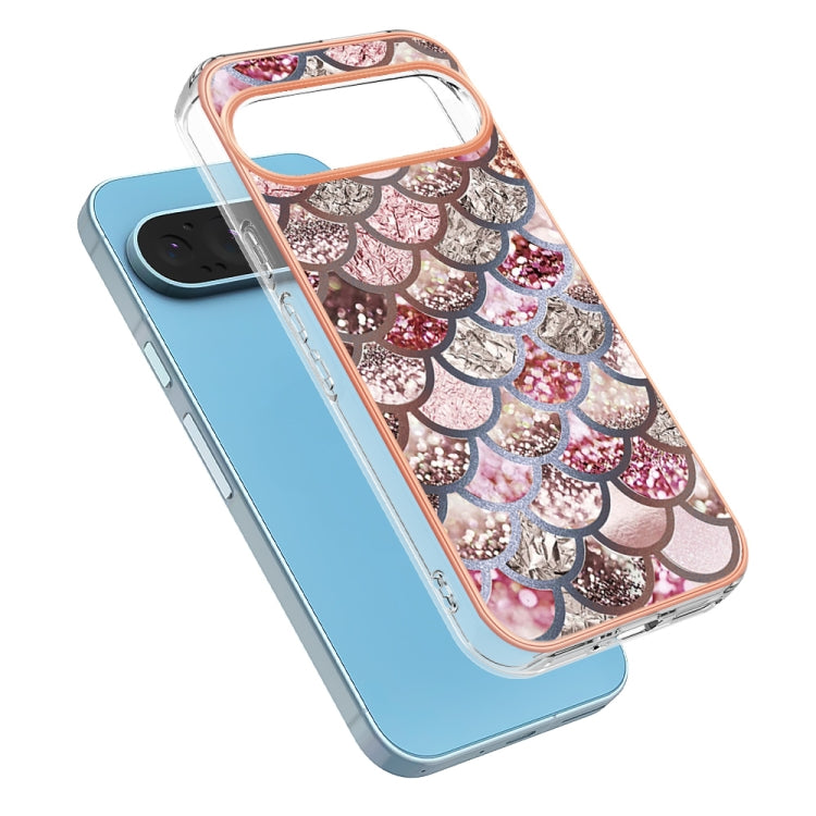 For Google Pixel 9 / 9 Pro Electroplating IMD TPU Phone Case(Pink Scales) - Google Cases by PMC TechLife | Online Shopping South Africa | PMC TechLife | Buy Now Pay Later Mobicred