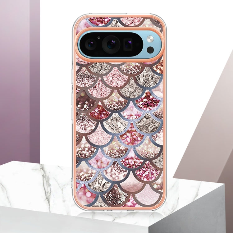 For Google Pixel 9 / 9 Pro Electroplating IMD TPU Phone Case(Pink Scales) - Google Cases by PMC TechLife | Online Shopping South Africa | PMC TechLife | Buy Now Pay Later Mobicred
