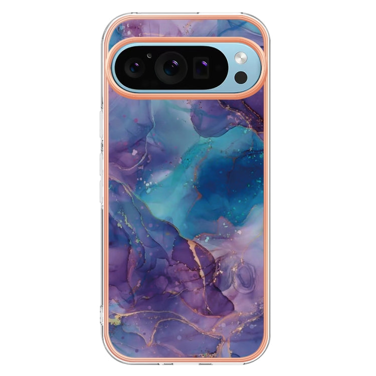 For Google Pixel 9 / 9 Pro Electroplating Marble Dual-side IMD Phone Case(Purple 016) - Google Cases by PMC Jewellery | Online Shopping South Africa | PMC Jewellery | Buy Now Pay Later Mobicred